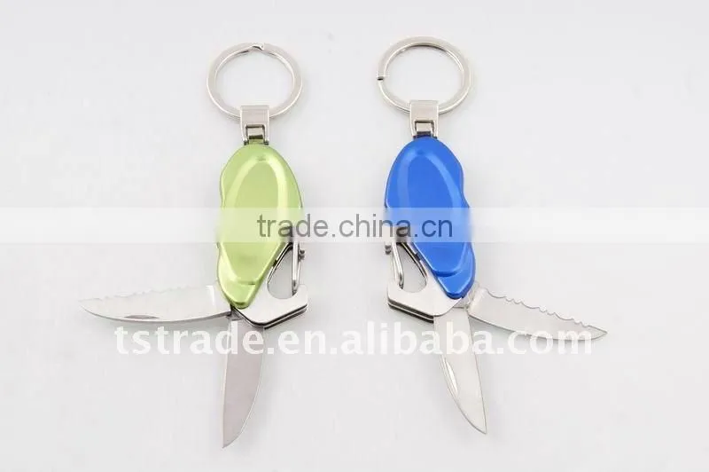 2014 Mini Cute design LED metal utility keychain gift knife K902A
