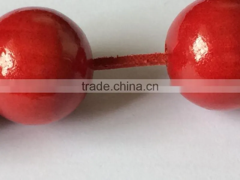21pcs Wooden Pearl Sexy Poland Jewelry Charming Red Lady Bead Chain Big Red Bead Necklace 85cm