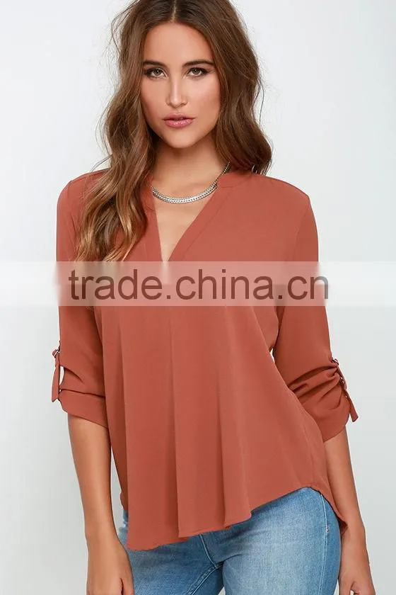 Elegant Womens Loose Scarf Collar V-NECK Chiffon Tops Long Sleeve OL Career T Shirts Casual Blouse
