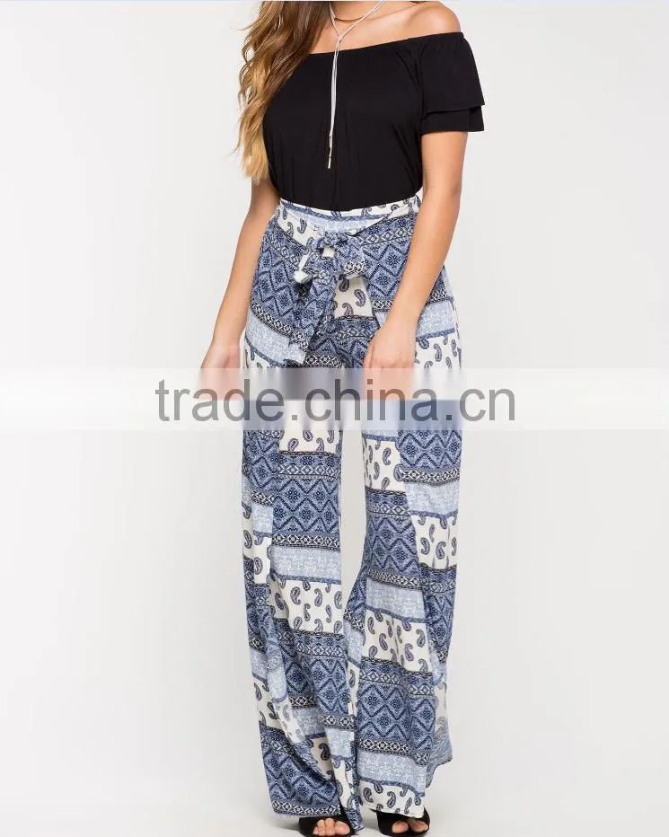 Wrap floral print boho pant new style latest coat pant designs