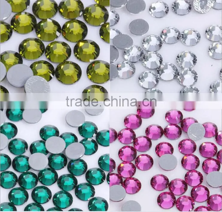 China factory wholesale decorative shiny leed free and multi size cheap loose flat back strass hot fix rhinestone for garment