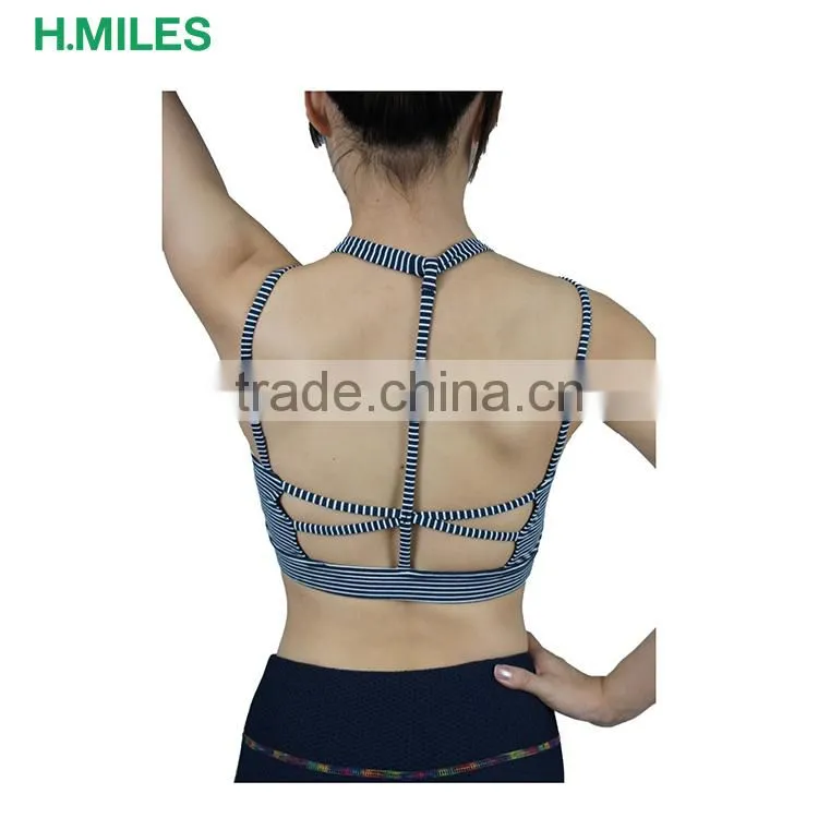 Professional custom made strip strappy sports yoga bra sexy
