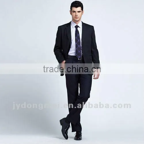 100%wool mens classic suit navy