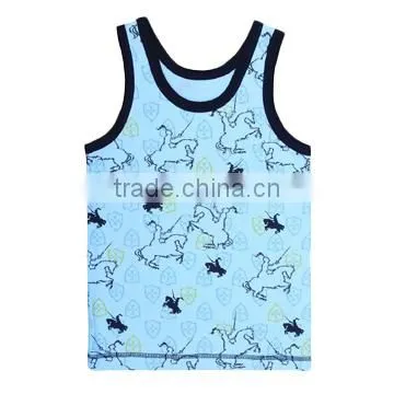 2015 sky blue linear design children clothes boy vest
