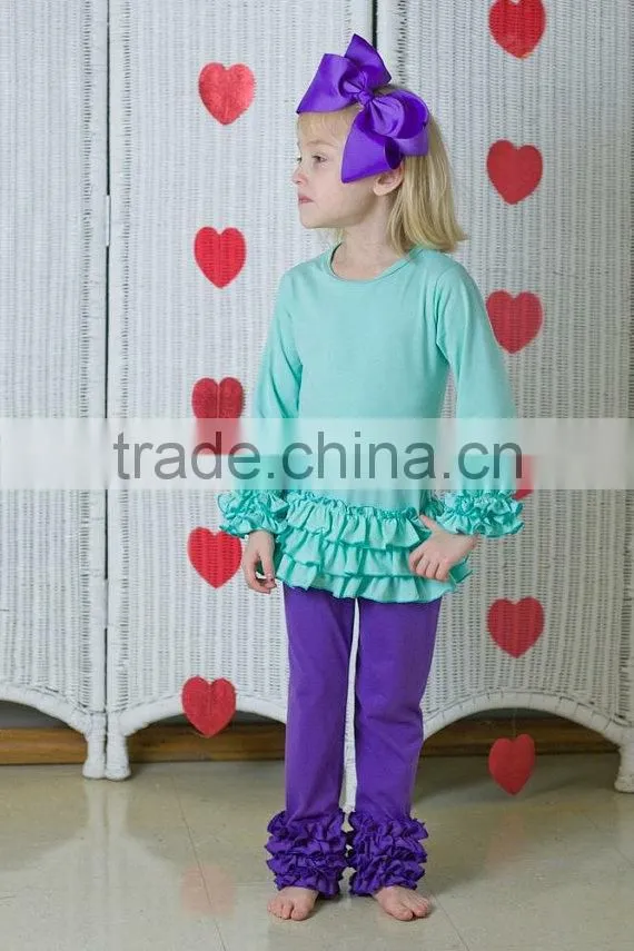 Ruffle long Sleeve Icing Ruffle Raglan 3/4 Length T-Shirt