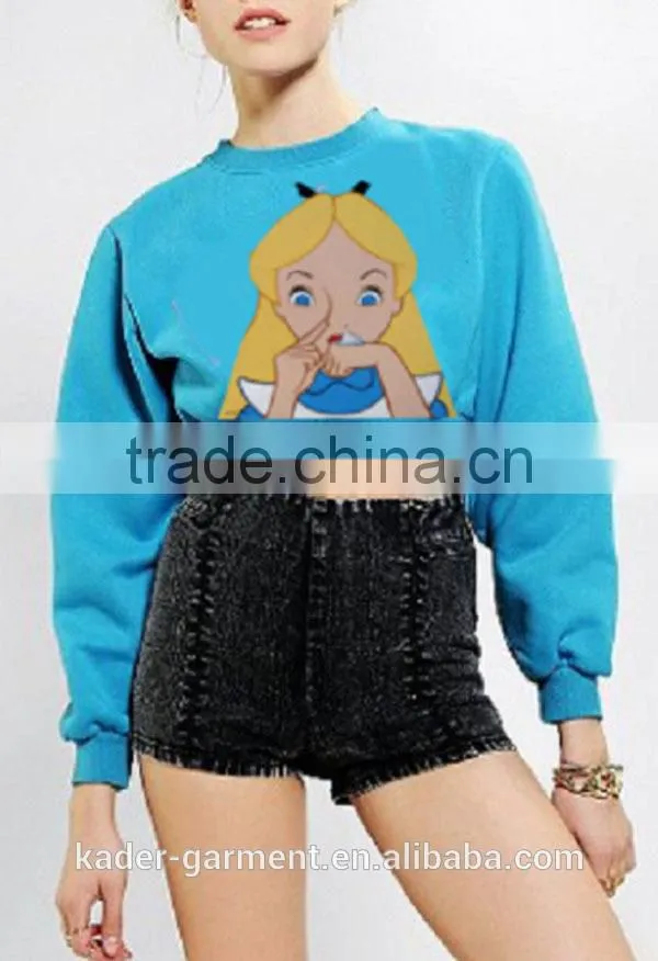 Spring Sweatshirt Womens Sweatshirt with Crop and Crew neck