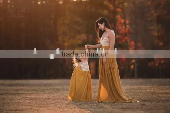 Mommy And Me Gown Maxi Dress Beautiful Long Frocks Mother Daughter Matching Dress