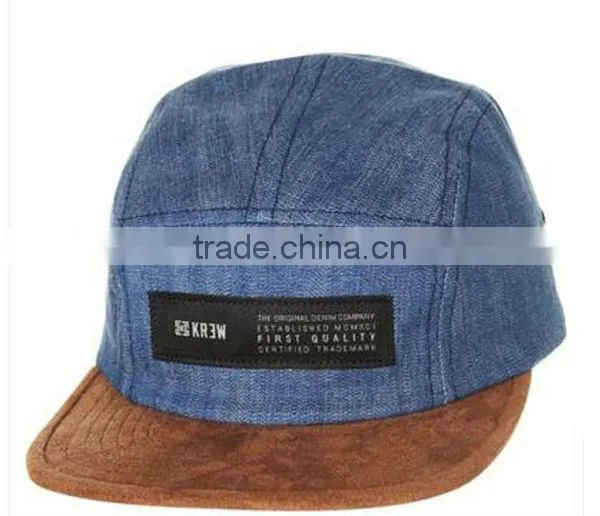 Floral crown suede brim custom 5 panel hat and Cap