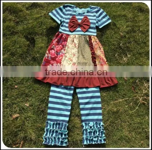 baby girl stripe giggle moon remake boutique outfits children spring easter floral cotton dress pants ruffles clothing set
