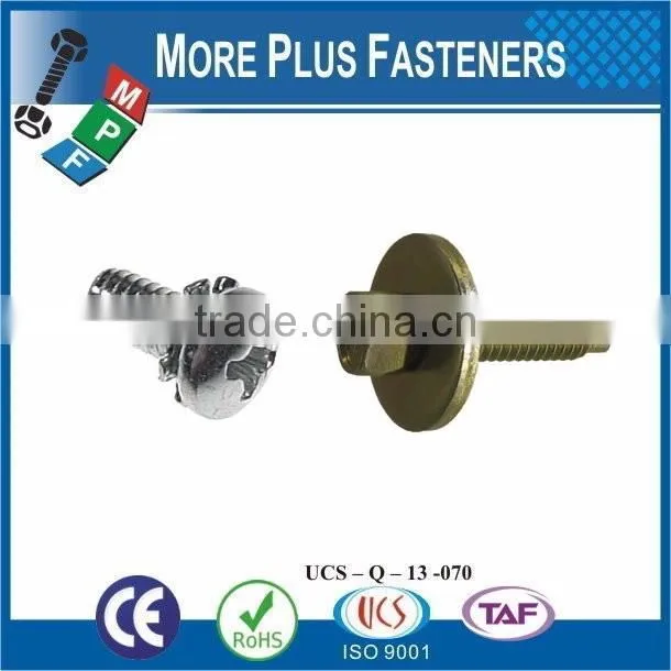 Taiwan M3 M12 M5-0.8 x 8mm DIN 965 Phillips Drive Flat Head Grade A2 Stainless Steel Machine Screw with Hex Double Lock Washer