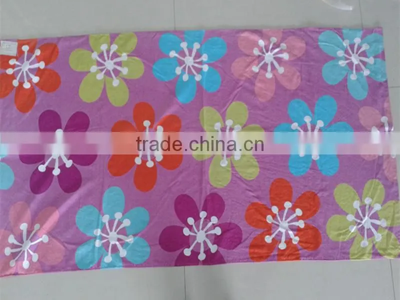 China supplier wholesale cotton flower custom printed beach towel