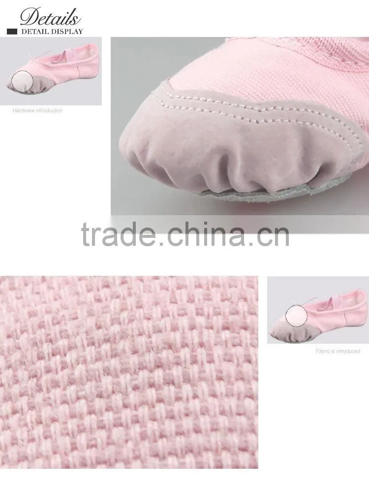 Wholesale High Quality Girls Ladies Women Suede Sole Dance Shoes Canvas Cotton Ballet Flat Black White Red Pink Beige