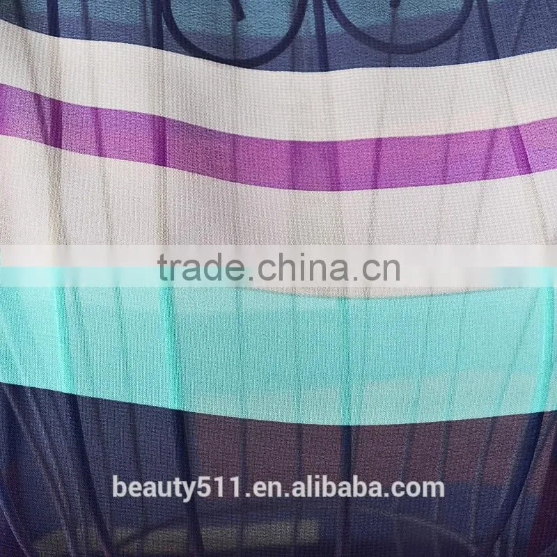 Chromatic stripe batwing coat rainbow T-shirt Irregular rainbow striped chiffon SD93