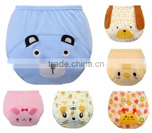 3 layers cartoon faces newborn baby training pants pure cotton baby cloth diaper nappy