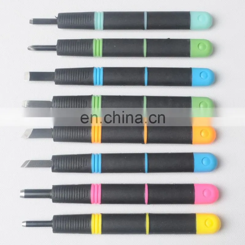 8pcs Assorted Plastic Handle Carving Knives Set