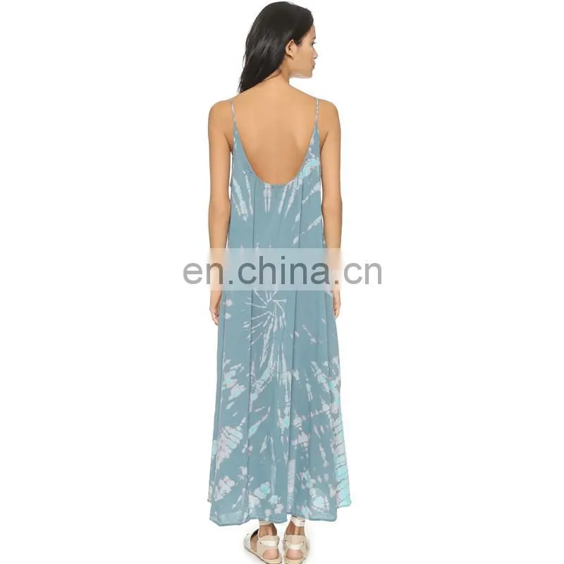 Latest tie dye ladies western long maxi dress
