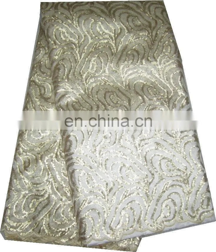 high quality african french lace/organza lace/sequin lace (FL534)