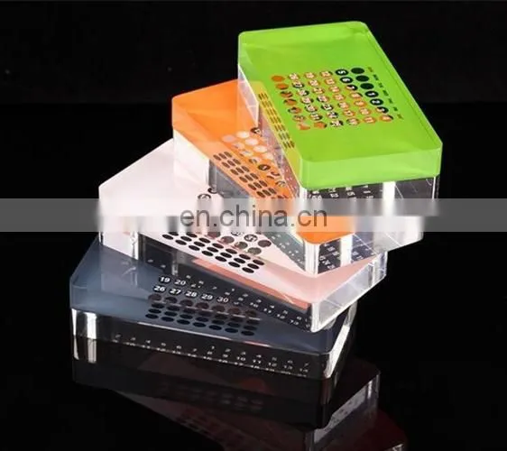 PMMA Perpetual Calendar Block Acrylic Tabletop Perpetual Calendar Block