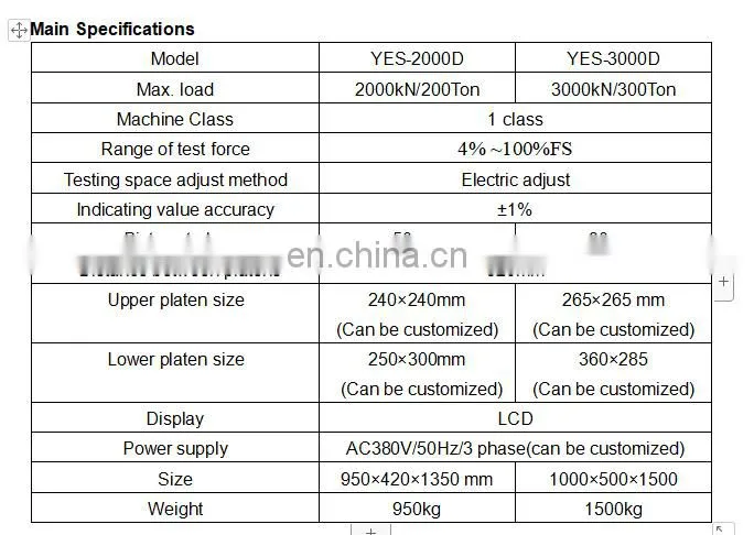 YES-2000D 2000KN Digital Brick Cement Concrete Compressive Strength Testing Machine