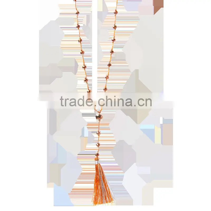 2016 hot handmade fashion beaded tassel necklace wholesale for women