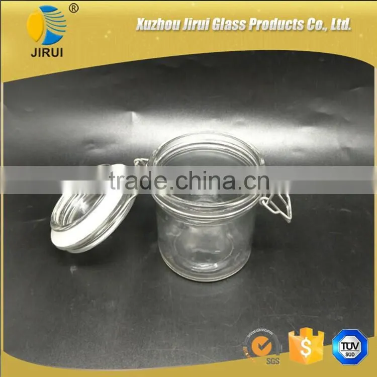 250ml clear glass food jar with clip lid