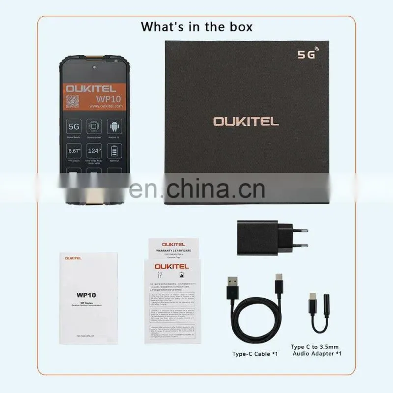 Hot Selling Global Version 6.67" FHD+ 8GB +128GB 48MP Quad Camera 8000mAh Rugged Phone OUKITEL WP10 5G mobile phones