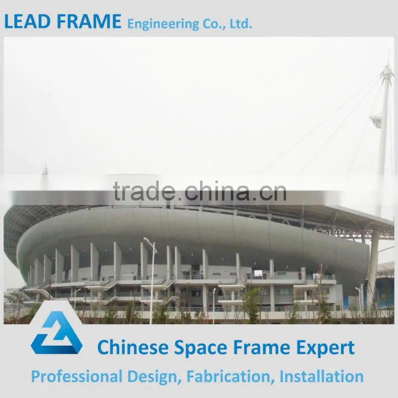 Stainless steel space frame for outdoor stadium roofing