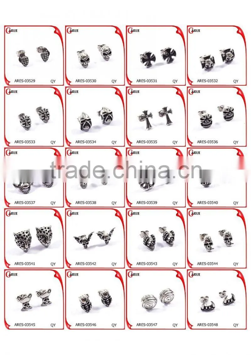Fashion earring designs new model earrings skull punk earrings