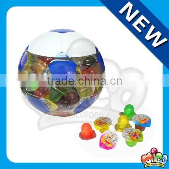 fruit jelly candy in football jar