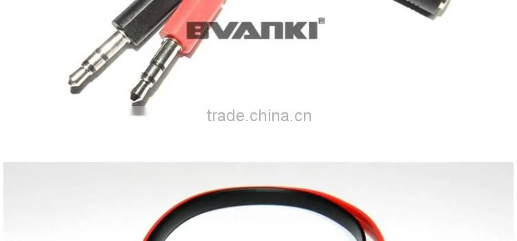 new products 2016 2 male 1 female 3.5mm heardphone y splitter aux/headphone cable free samples