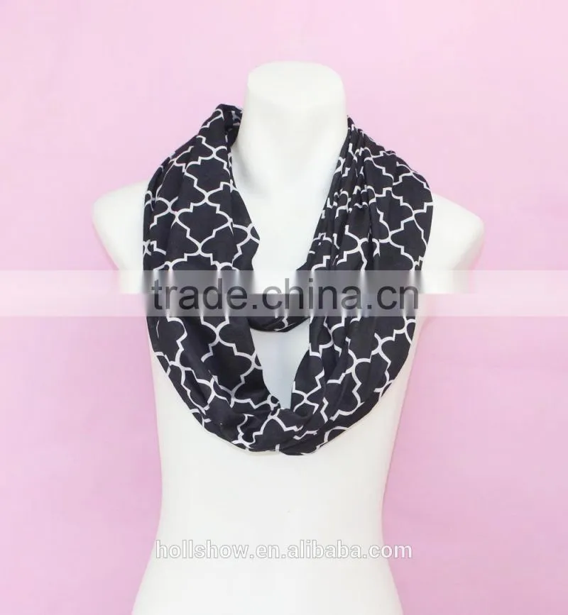 Best Selling Geometry Printed Polyester Women Infinity Circle Loop Scarf