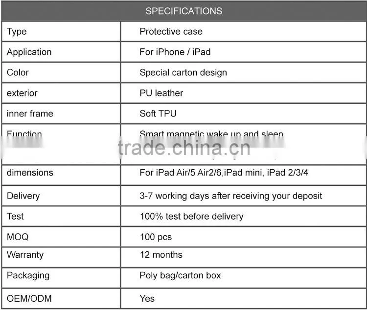 2015 Newest Developed Magnetic Wake Up and Sleep Protective TPU Case for iPad.