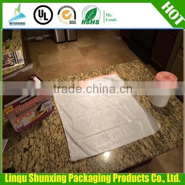 Drawstring Garbage Bags / white trash bag with string tie / 30mic trash bag