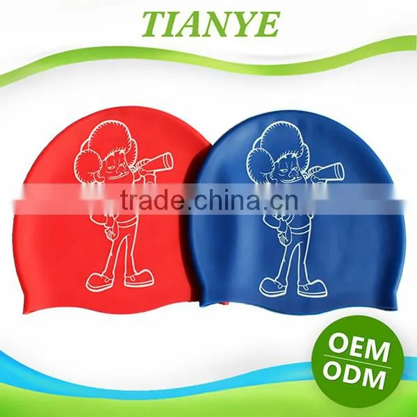 2016 newest design custom printed silicone swim cap for long hair