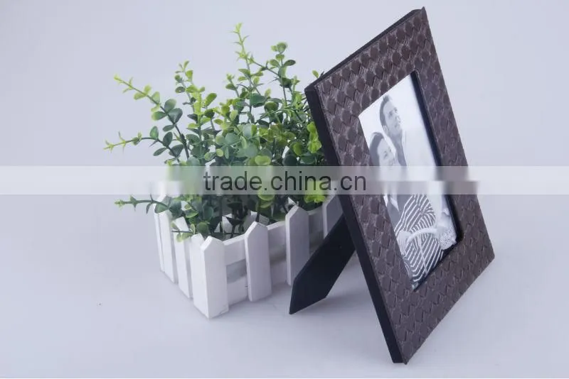 4x6" faux leather photo frame for promotional gift / wedding favor