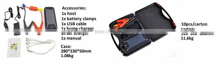 sunpow double usb car accessories vehicle emergency tool 12000mah emergency car portable battery 12v jump starter