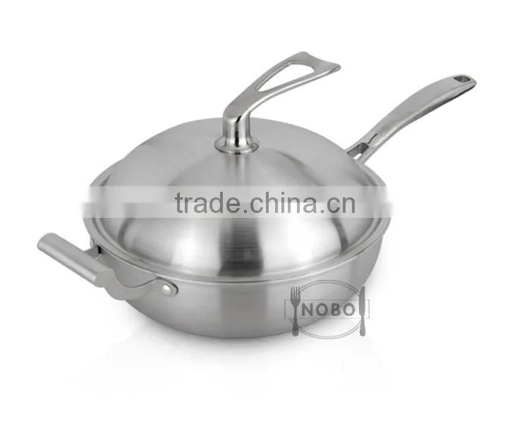 High Quality 3 Layers Stainless Steel 304 Non-stick Frying Pan with Lid