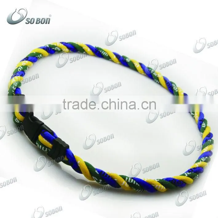 cheap braided fiber rope titanium sports necklace