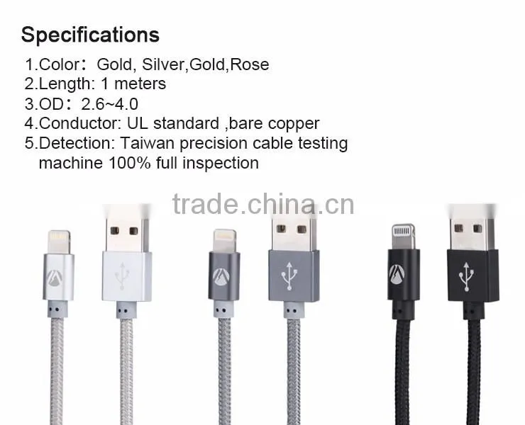 Big Discount MFI Charger cables ,usb data cable with led,Charger date cable