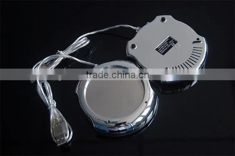 Electroplate shiny usb hub cup/mug warmer with usb hub
