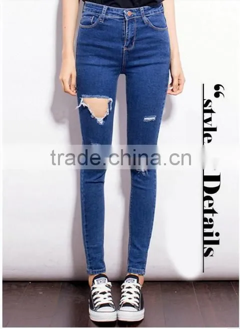 Fashion Casual Women Brand Vintage High Waist Skinny Denim Jeans Slim Ripped Pencil Jeans Hole Pants Female Sexy Girls Trousers