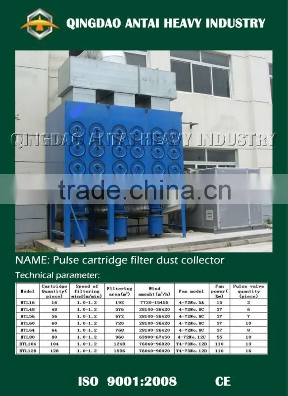 FD series reverse pulse jet bag type industrial dust collector