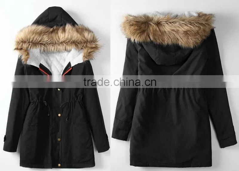 New Ladies Women's Winter Warm Casual Parka Fur Jacket Hooded lady jacket