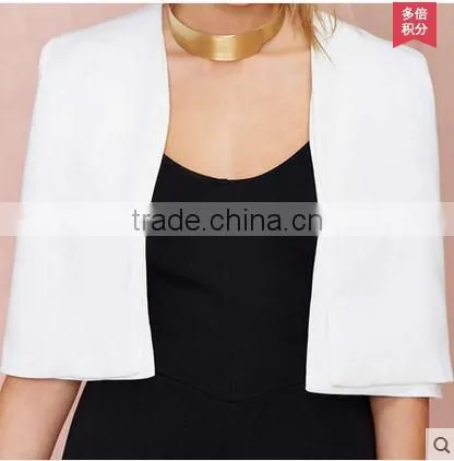 2015 spring and summer new European style big creamy white shawl waistcoat jacket small wild cotton shawl coats and jackets woma