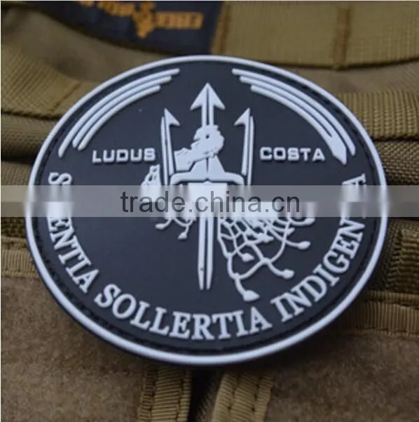3.15 Inches Round PVC Ludus Costa Military Rubber STICK-ON Patches Scientia Sollertia Ingigentia Patch Badge