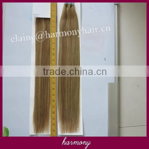 Quality 20" pu tape hair extensions with #27 color on stock
