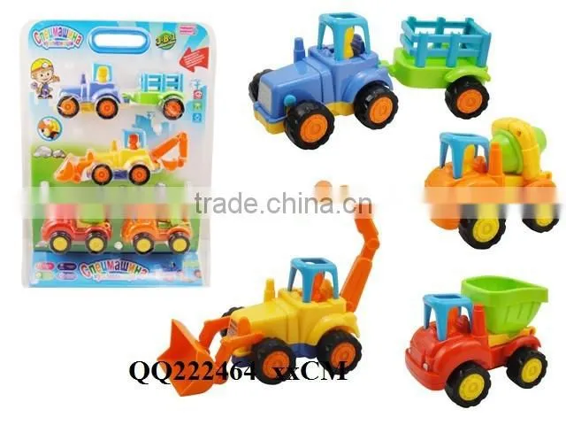 4PCS kids Friction farmer car with bulldozer ,friction car for kids