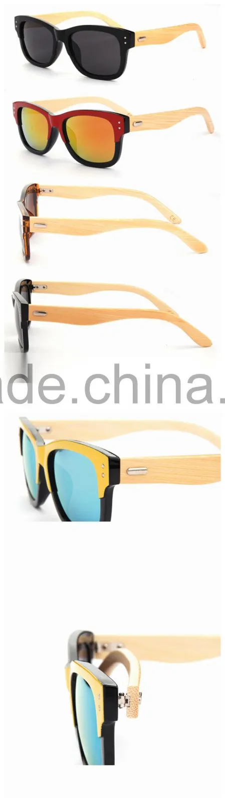 cool 2016 vogue UV400 mirror lens custom Italy design bamboo wooden High quality polarized sunglasses CE