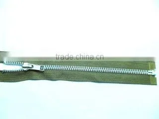 5# metal aluminum teeth zipper open end zipper with auto-lock zipper slider jacket zipper
