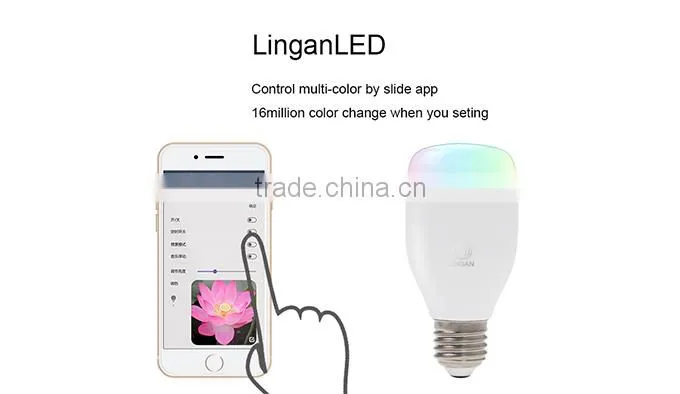 2015 new ablibaba product Zigbee control e27 6w led bulb smart lighting/internet remote control 6w LED smart lighting